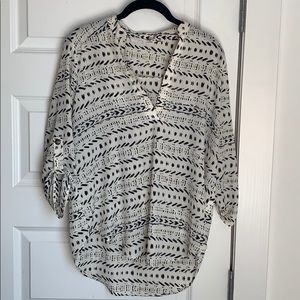 Nordstrom Button Sleeve Tribal Print Tunic